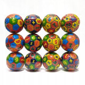   12x PALLINE IN SCHIUMA MATEMATICA COLORATA ANTISTRESS LEGGERE MORBIDE 6,5 cm