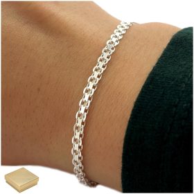    BELLISSIMO BRACCIALE BISMARK DA DONNA IN ARGENTO 19 cm/3 mm REGALO PER LA MADRE DI UNA DONNA