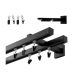 Bastone per tenda doppio SQUARE LOFT 20/20mm Nero opaco binario da 160cm con clip