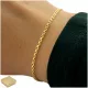 BELLISSIMO BRACCIALE DA DONNA IN ORO BISMARK 19cm/2mm ARGENTO PR. 925 REGALO