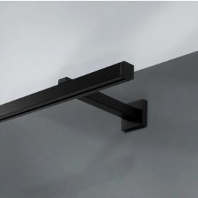    Bastone per tende quadrato, moderno, Nero Opaco, profilo 160 cm, binario con spille da balia