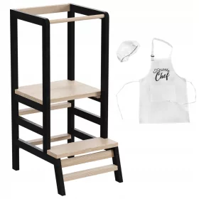    Sgabello ASSISTENTE CUCINA PER BAMBINI Massello Tulano Tasty 20 LEGNO Nero