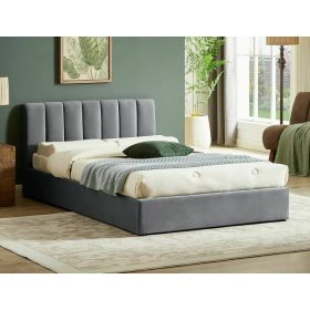    Signal Letto moderno imbottito matrimoniale 140x200 tonalità di grigio