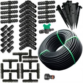    SET 63 ELEMENTI tubo gocciolante da giardino IRRIGAZIONE 100M SET3+100