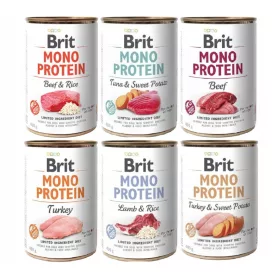  BRIT MONO MIX proteico di gusti 6x400 g per CANI