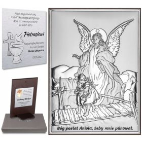    QUADRO IN ARGENTO DELL'ANGELO CUSTODE SULLA STRUTTURA DEL BATTESIMO