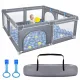  Cancello di sicurezza per box per bambini Aufun grigio scuro, 150x180x68 cm