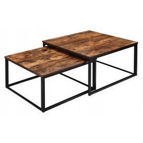    Tavolino quadrato Velen di ispirazione Loft 75 x 75 x 42 cm in rovere invecchiato