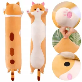    MASCOTTE PELUCHE LUNGO GATTO COCCOLE SALSA GIOCATTOLO CUSCINO SPESSO NICE