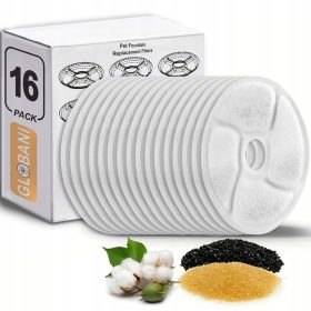    SET FILTRI DI RICAMBIO da 16 pezzi per distributore d'acqua e fontana per gatti