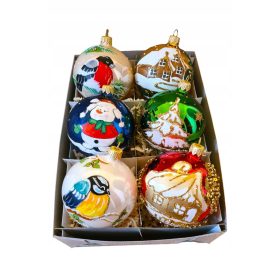  Palline decorate, Set 8 cm 6 pz.