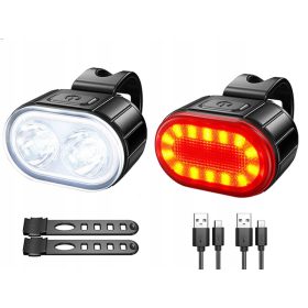  LAMPADA BICI LUCE ANTERIORE POSTERIORE SUL MANUBRIO