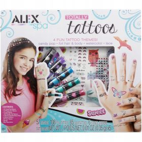    Set di tatuaggi grandi, adesivi glitterati, pennarelli per stencil per bambini