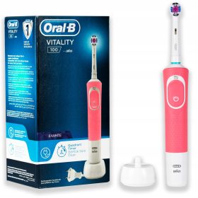    Oral-B Vitality D100 Spazzolino elettrico creato con tecnologia Braun, rosa