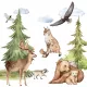  Grandi adesivi murali con animali della foresta