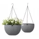  Vaso da fiori Ecarla 14 cm x 26 x 16 cm in plastica tonalità grigio e argento