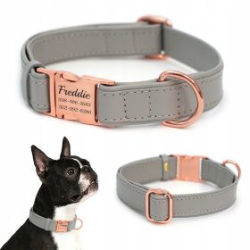    COLLARE PER CANE IN PELLE CON NOME INCISO - 7 COLORI, taglia S 25-36 cm