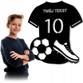    QUADRO TRAFORATO DECORAZIONE MURALE T-SHIRT GIOCATORE DI CALCIO CON DECORAZIONE CAMERA NOME