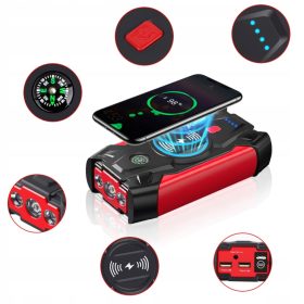    ALIMENTATORE AVVIAMENTO EMERGENZA AUTO 12V + PINZA A COCCODRILLO + CARICABATTERIE