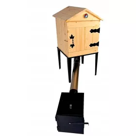  AFFUMICATORE DA GIARDINO IN LEGNO MASSELLO CON PORTA 50x50