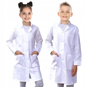    Grembiule sanitario bianco per bambini con bottoni, taglia 30