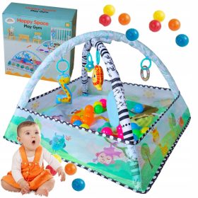    TAPPETINO EDUCATIVO PER NEONATI GRANDE PLAYBALL INTERATTIVO MORBIDO CON SFERE