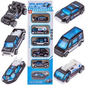    SET DI 6 AUTOMOBILI A MOLLA DELLA POLIZIA Macchinine per bambini Macchinine