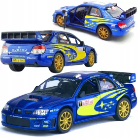    Auto Kinsmart Subaru Impreza 1:36 blu + BOX AUTO MODELLO AUTO KINSMART