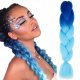  CAPELLI ARTIFICIALI SINTETICI PER PONTI DREADS DREADS EXTENSIONS BLU OMBRE B45