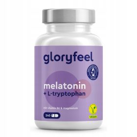   Capsule con Melatonina e L-Triptofano, Vitamina B6 e Magnesio - Gloryfeel, Confezione da 240