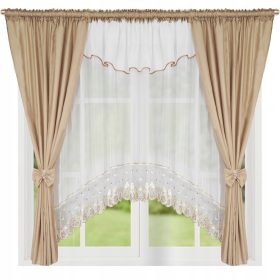   SET DI TENDE CON TENDA IN VOILE E TENDA RICAMATA IN GUIPURE 400x160cm