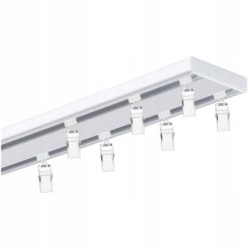    BASTONE PER TENDE IN ALLUMINIO BINARO DA SOFFITTO DOPPIO ALU BIANCO STAMPA RANA 250 cm