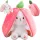  CONIGLIO IN FRAGOLA Mascotte Bunny Fragola Lepre GRANDE peluche 35 cm