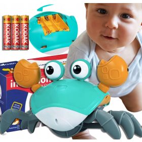    GIOCATTOLO INTERATTIVO GRANCHIO CHE CORRE E STRISCIA REGALO PER UN BAMBINO NATALE + 3 batterie Kodak AA zinco-carbone (R6) 1 pz.