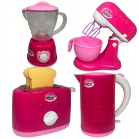   BOLLITORE ELETTRICO TOSTAPANE FRULLATORE MIXER PER BAMBINI ELETTRODOMESTICI SET SUONO LED