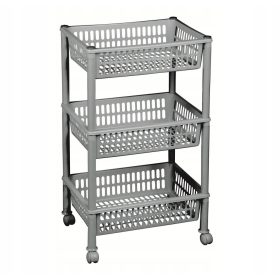  Mensola da bagno Plast Team Jumbo Eco con ruote, nera