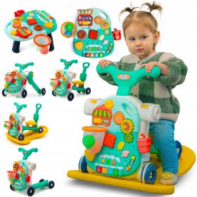    BICI PUSH CAVALLO CAVALLO A DONDOLO SCOOTER TAVOLA EDUCATIVA 5 IN 1 VERDE