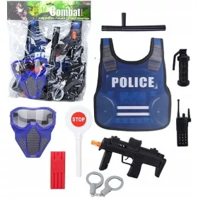  SET POLIZIOTTO, PISTOLA, GILET, BAMBINO, CARTE