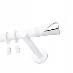    BASTONE PER TENDE SINGOLO IN METALLO 19MM BIANCO 200cm SET VARI MOTIVI