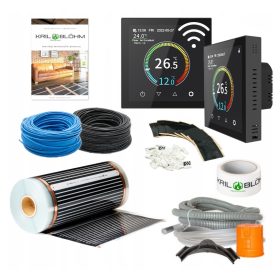    Set PELLICOLA RISCALDANTE a pavimento 80W/ 2m2 + TERMOREGOLATORE FARVE T-4 WI-FI
