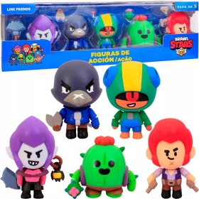    BRAWL STARS MOVABLE FIGURES BRAYERS CONFEZIONE DA 5 MORTIS RAW LEON SPIKE COLT