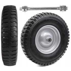   RUOTA Barrow wheel 4.80/4.00-8 TUBO GONFIATO RINFORZATO + ASSE