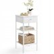  Tavolino scandinavo bianco con un cassetto e 2 ripiani LOFT
