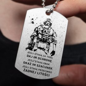    Targhetta militare in titanio Without Mercy con INCISIONE GRATUITA