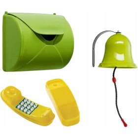   GIGI TOYS set di accessori: cassetta delle lettere, campanello, telefono, parco giochi