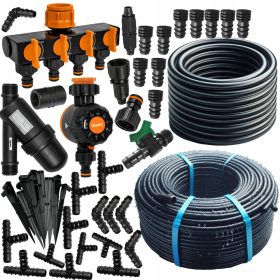    KIT IRRIGAZIONE TIMER 25m TUBO DI MONTAGGIO PIÙ LINEA GOCCIOLANTE 100m