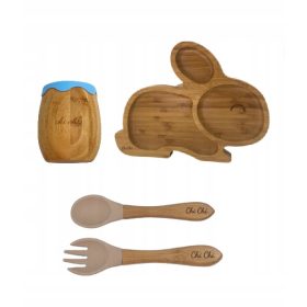  Set con ventosa + tazza + posate in bambù 6m+ BLW Chichi