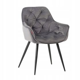    SEDIA GRACE GRIGIA IMBOTTITA TRAPUNTATA PER SOGGIORNO, SALA DA PRANZO,