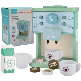    MACCHINA DA CAFFÈ IN LEGNO PER BAMBINI CON ACCESSORI PER TAZZE