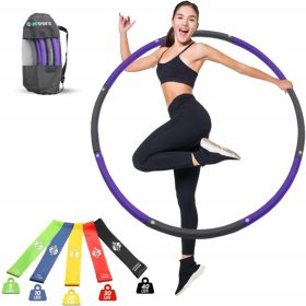  Hula Hop Hoop rassodante viola-grafite + nastri sportivi Bn